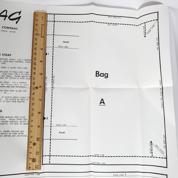 Vintage Wilco Island Bag Walnut Purse Handles Handbag Instruction Pattern Uncut - Picture 5 of 6